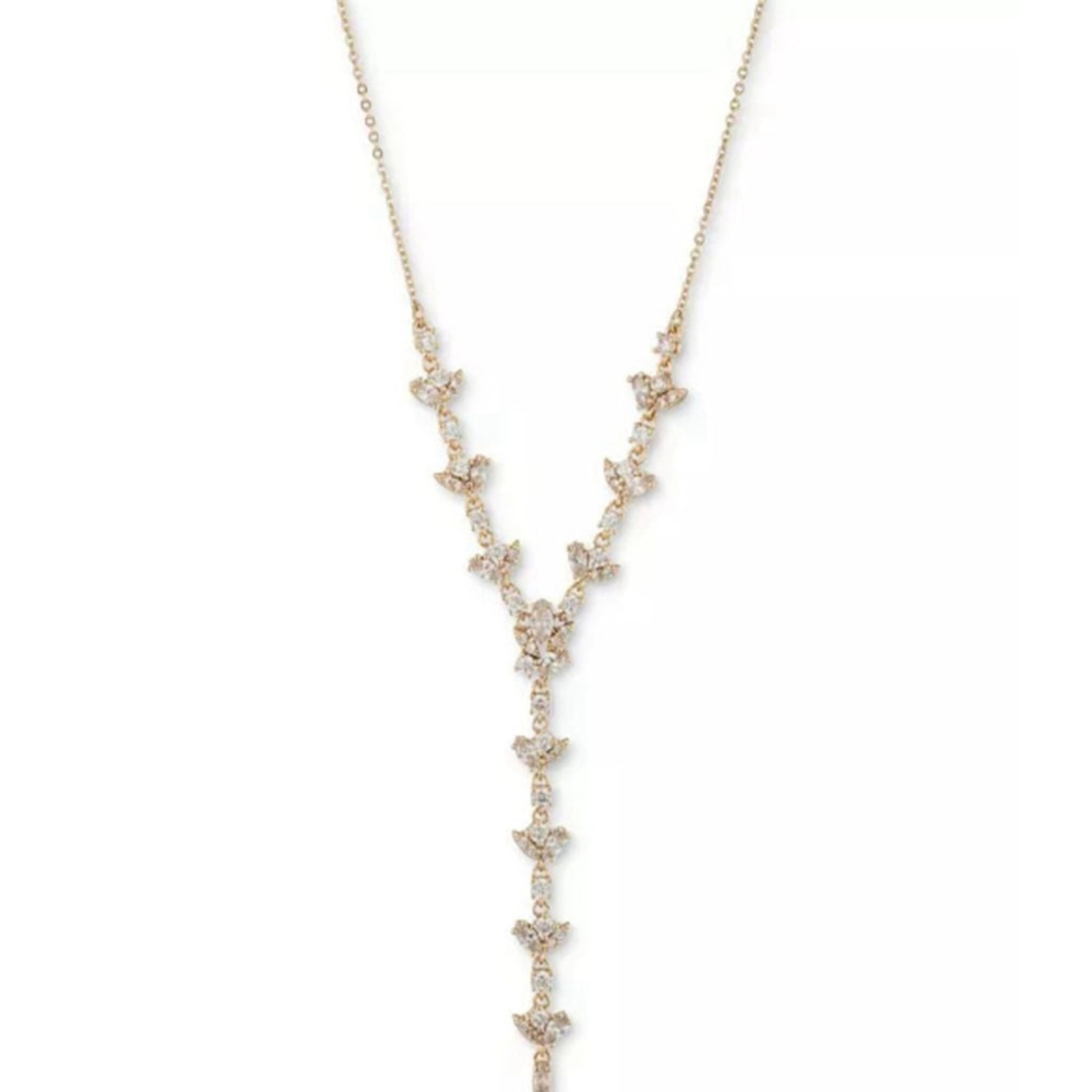 Givenchy Gold-Tone Cubic Zirconia Lariat Necklace, 16" + 3" extender - Picture 2 of 11